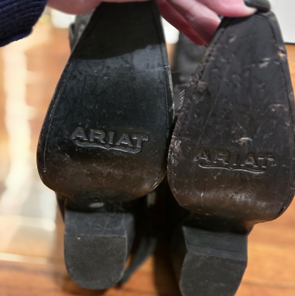 Black Embroidered Tall Cowboy Boots - image 4